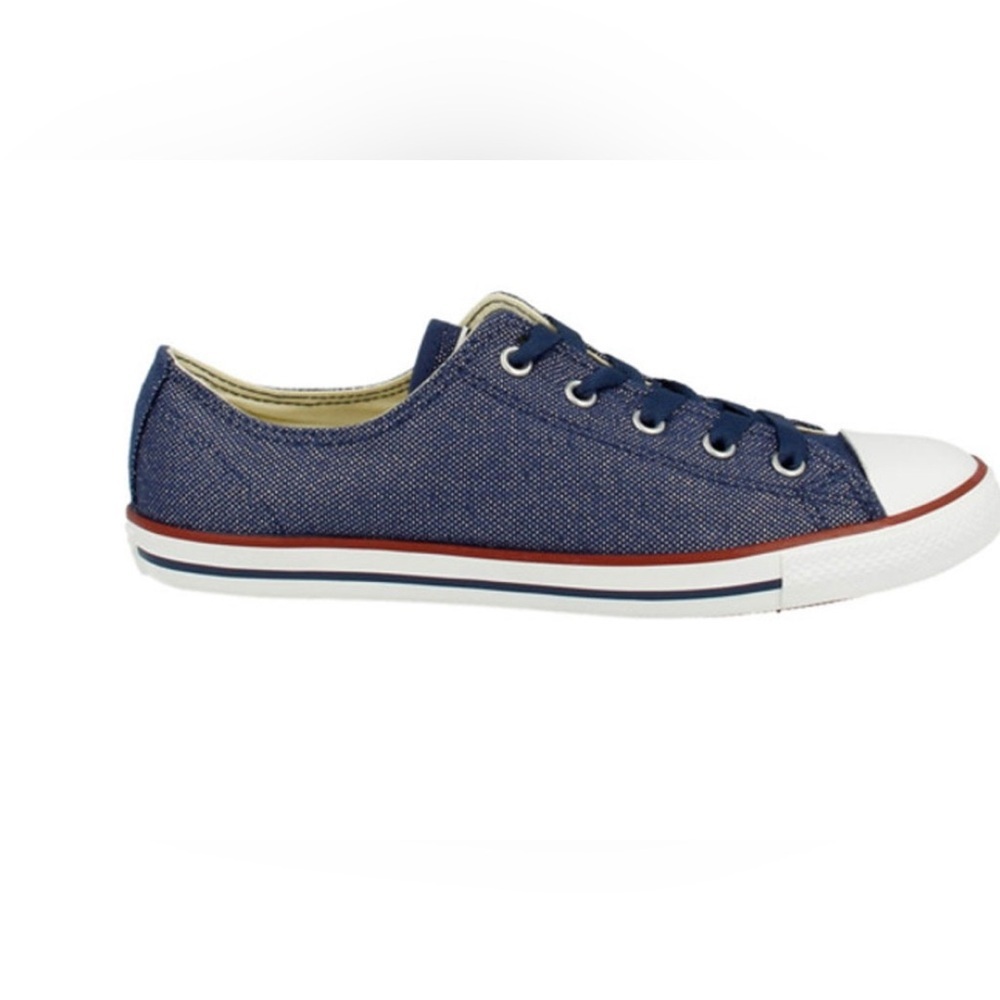 Converse Denim Lowtop Denim Blue Sneakers with Red Trim